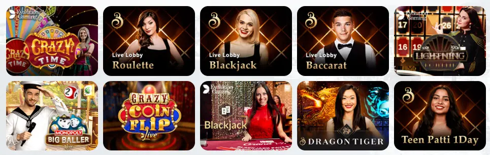 Jeux de casino en direct COSMOBET CASINO